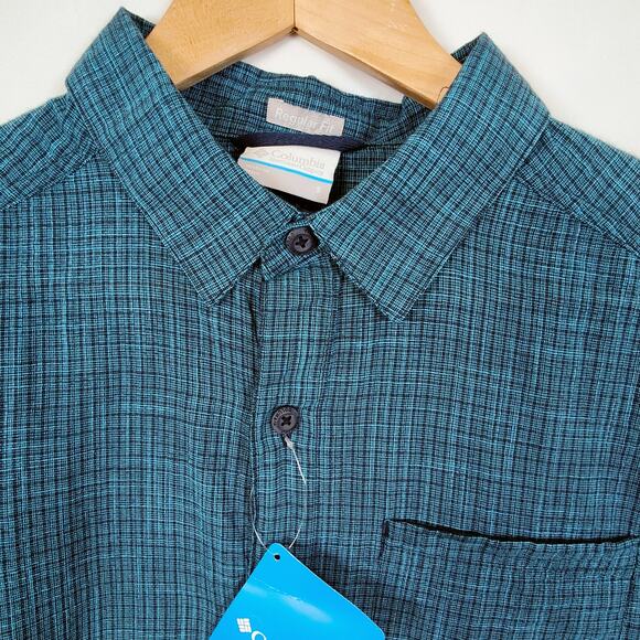 Columbia Regular Fit Men's Small Button-Down Short Sleeve Plaid Shirt NWT - Picture 3 of 8